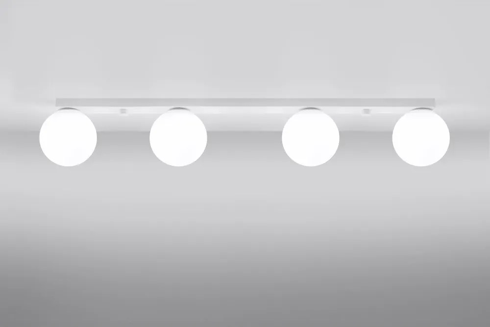 Biele stropné svietidlo so skleneným tienidlom ø 12 cm Umerta – Sollux