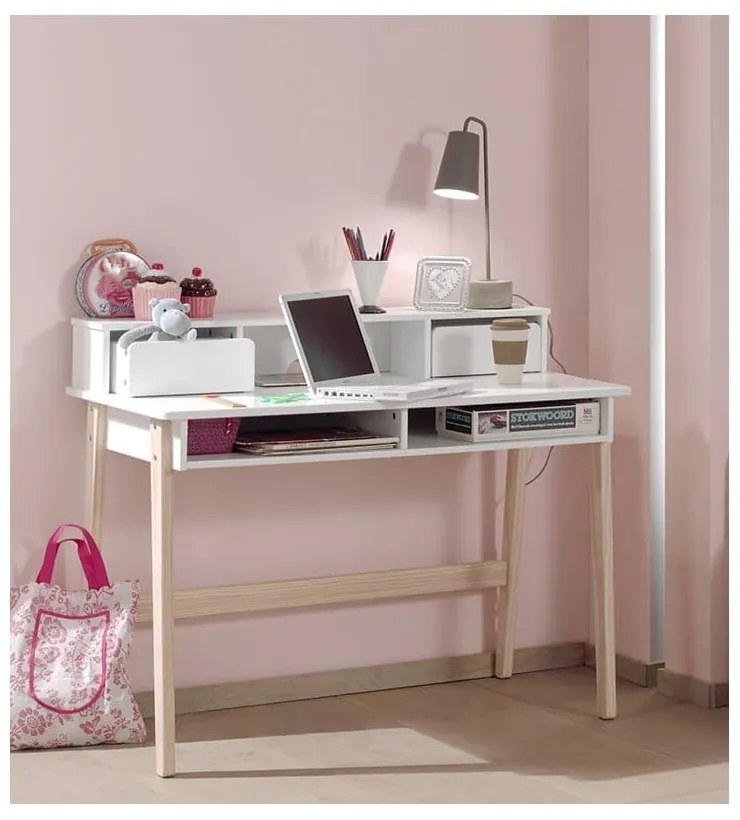 Biely detský písací stôl Vipack Kiddy
