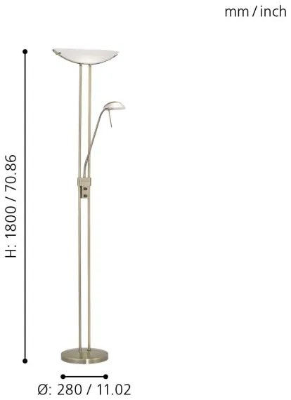 EGLO 85974 - Stmievateľná stojacia lampa BAYA 1xR7s/230W + 1xG9/33W bronz