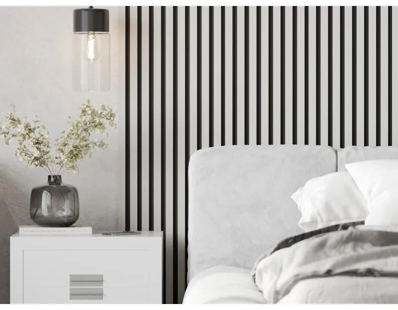 Mexen Lam-B, stenové lamely 275 × 31,5 cm, HDF doska 4 mm, biela lesklá, S100-275317-2812-054