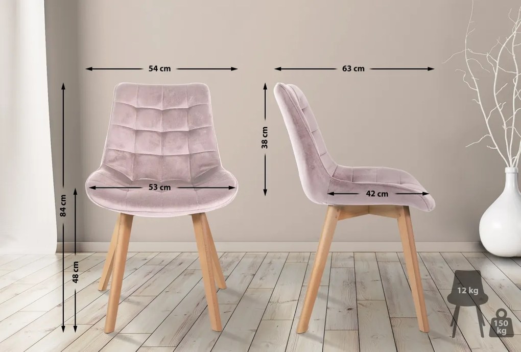 Stolička Brook - zamat - Ružová