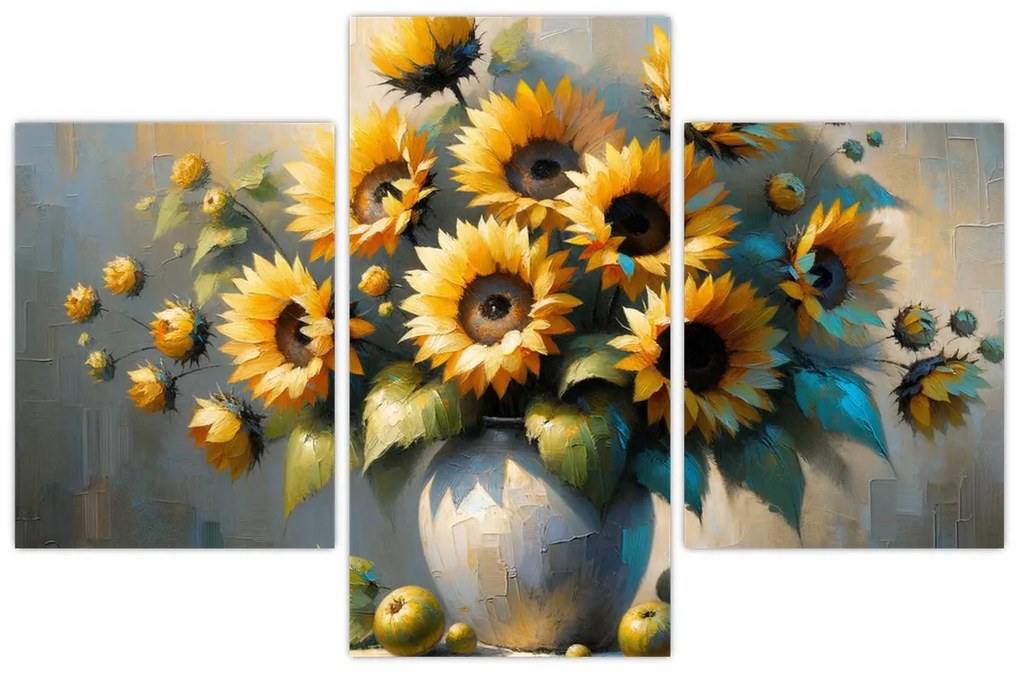 Obraz – Váza so slnečnicami (90x60 cm)