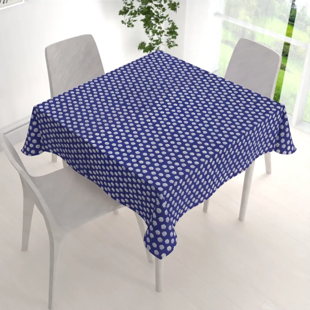 Biante Bavlnený štvorcový obrus Sandra SA-214 Biele bodky na modrom 70x70 cm