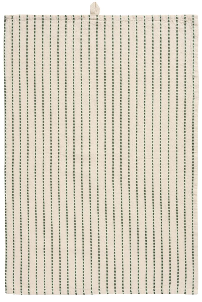 Ib Laursen Bavlnená utierka Orla Green Woven Stripes