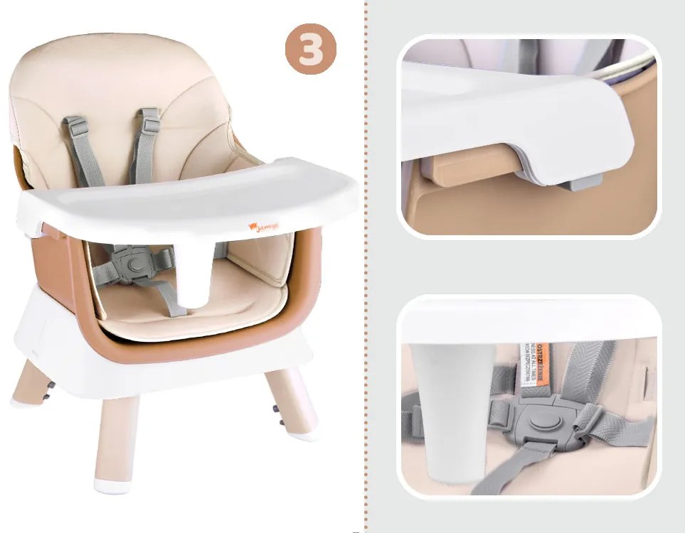 Stolička na kŕmenie Set 6v1 ZA4142 – béžová