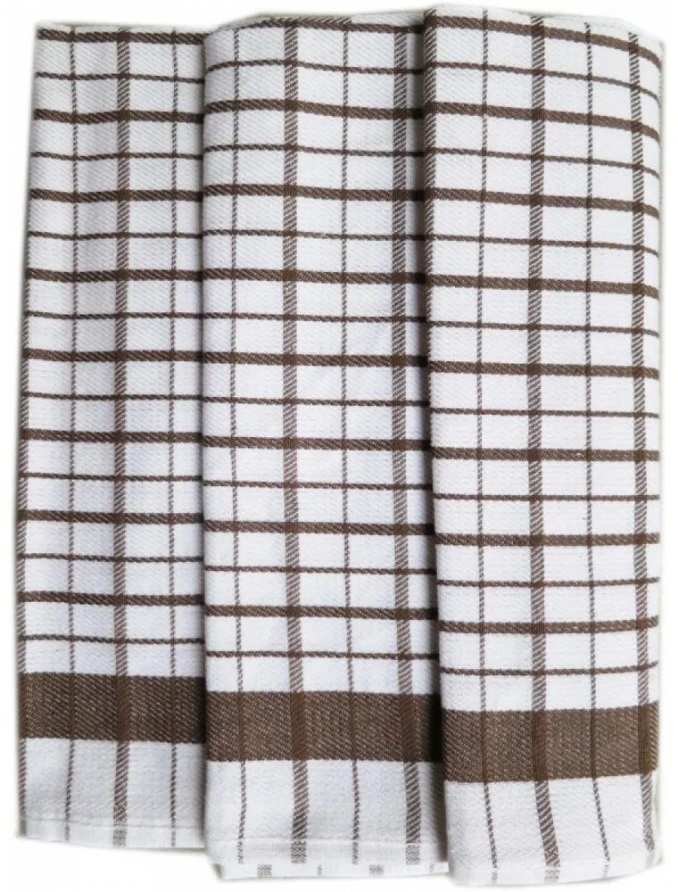 Polášek Károvaná utierka Egypt – 3 ks - č. 81 | Biela / hnedá
