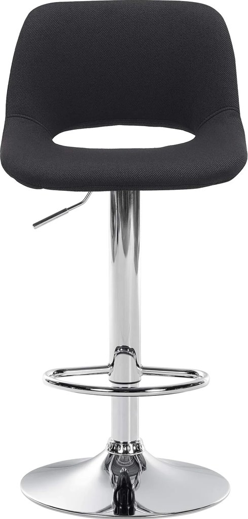 Barová stolička Camden - látka, chróm rám - Čierna