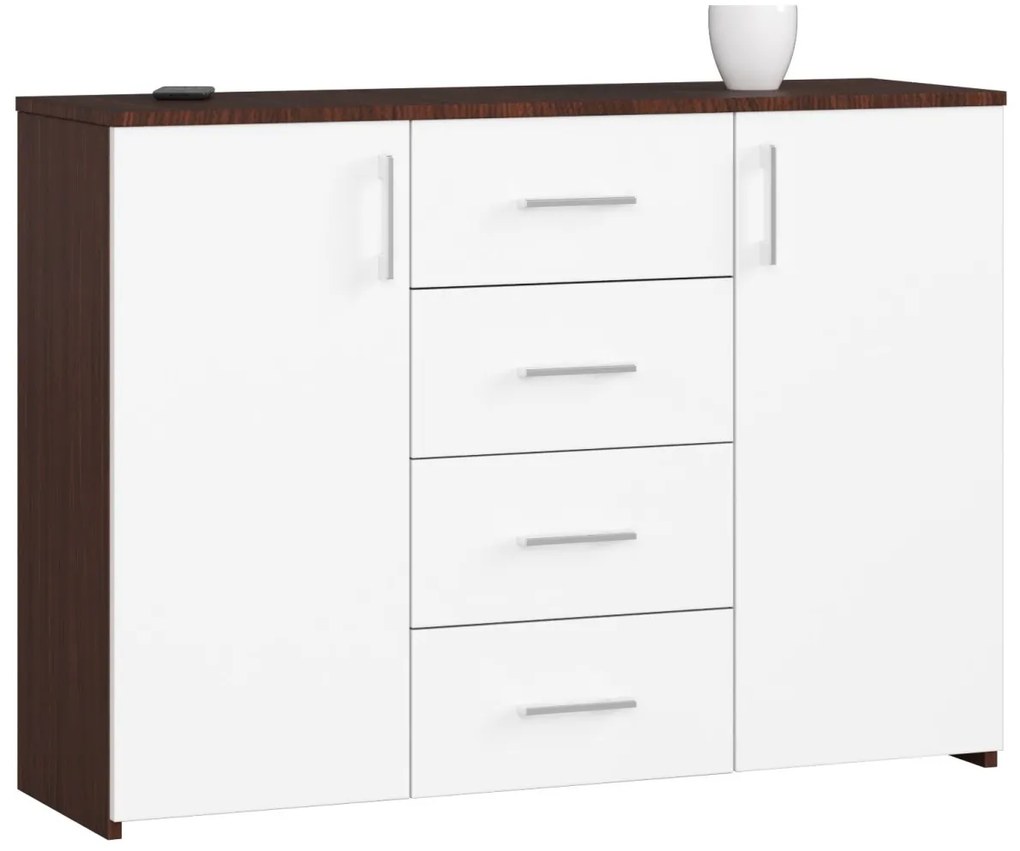 Komoda Torvi K 110 cm wenge/biela