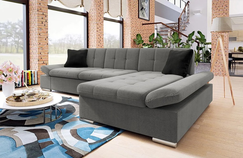 Rohová sedacia súprava Magnir, Dostupné poťahy: ekokoža Soft 011 + Lux 06 + Lux 5, Strana: ľavá