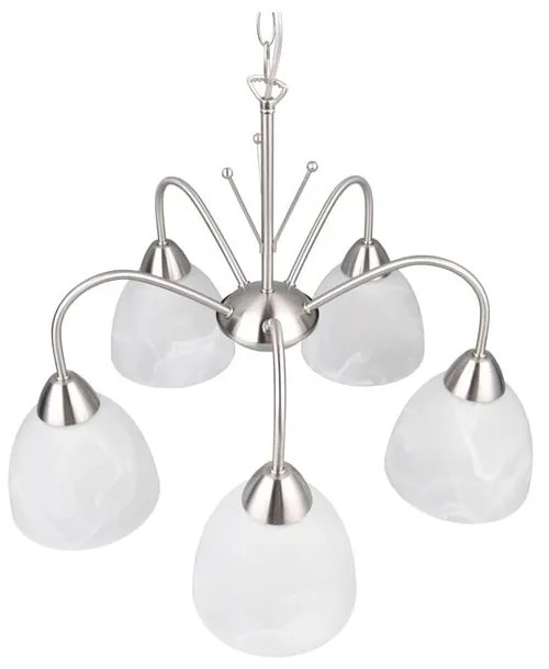 Závesné svietidlo so skleneným tienidlom v bielo-striebornej farbe ø 55 cm Dobby – Trio