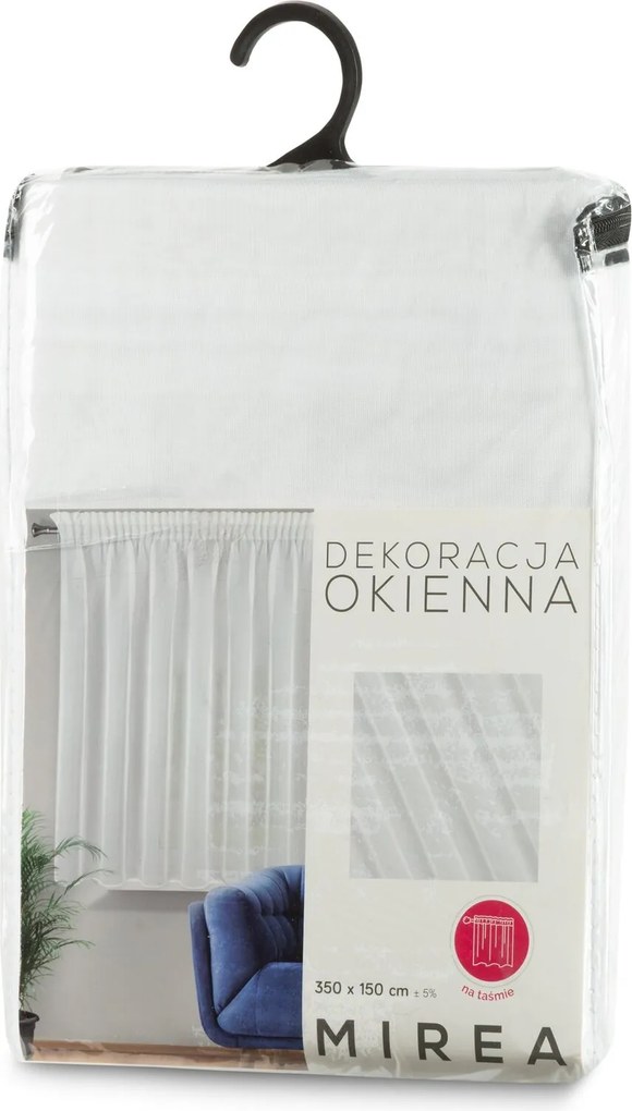 ZÁCLONA NA PÁSKE MIREA 350X150 CM BIELA