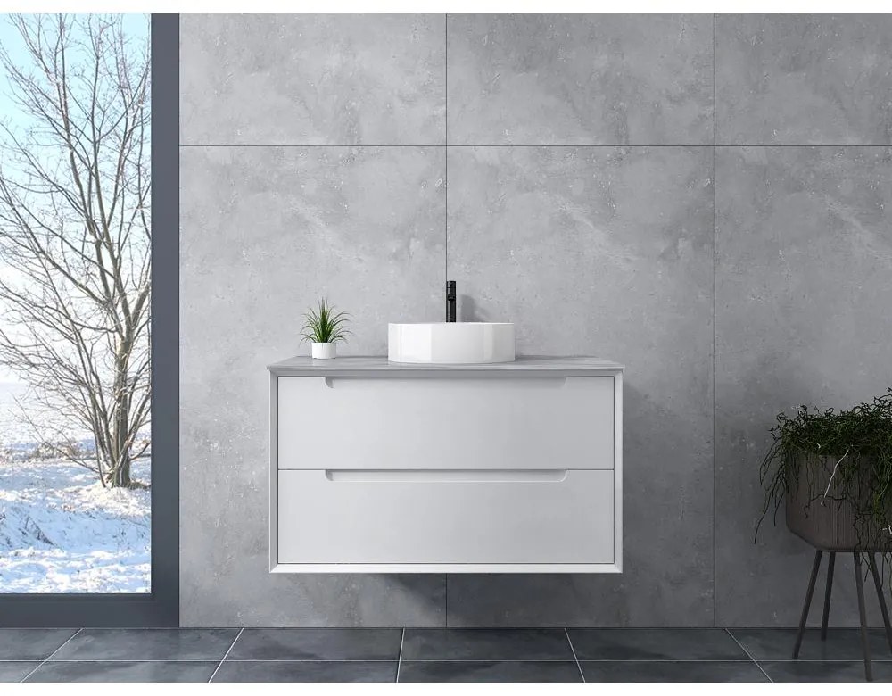 Genova White Kúpeľňová skrinka s umývadlom 80 cm