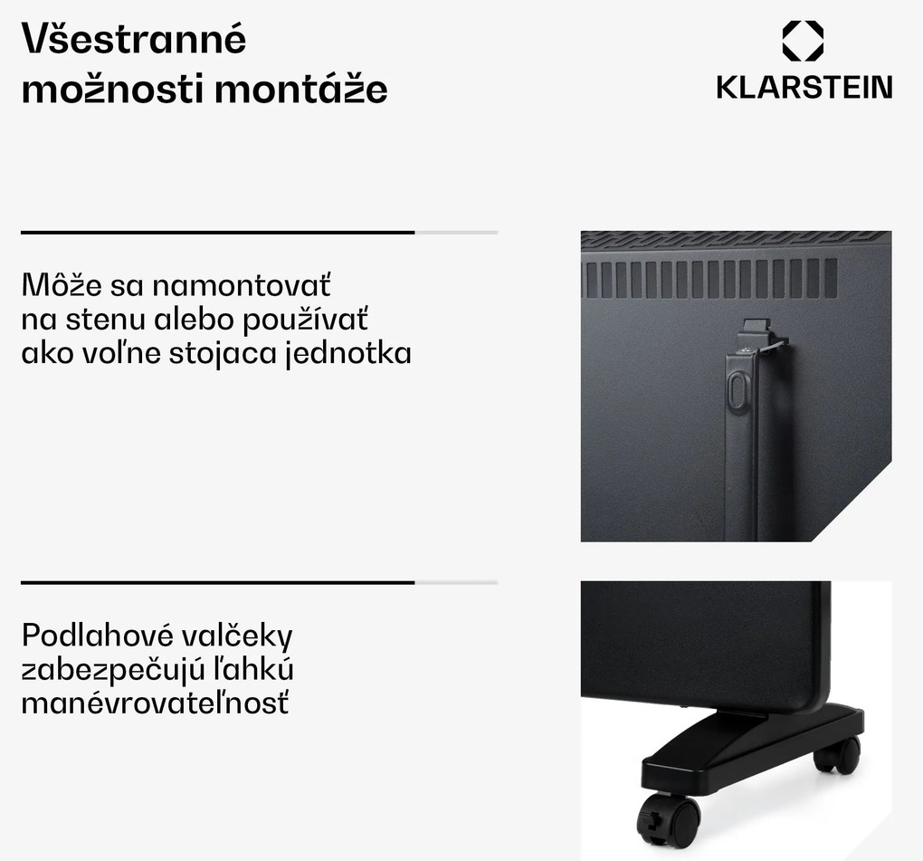 Klarstein Bansin Smart 1500, konvektor, 1500 W, ovládanie cez aplikáciu