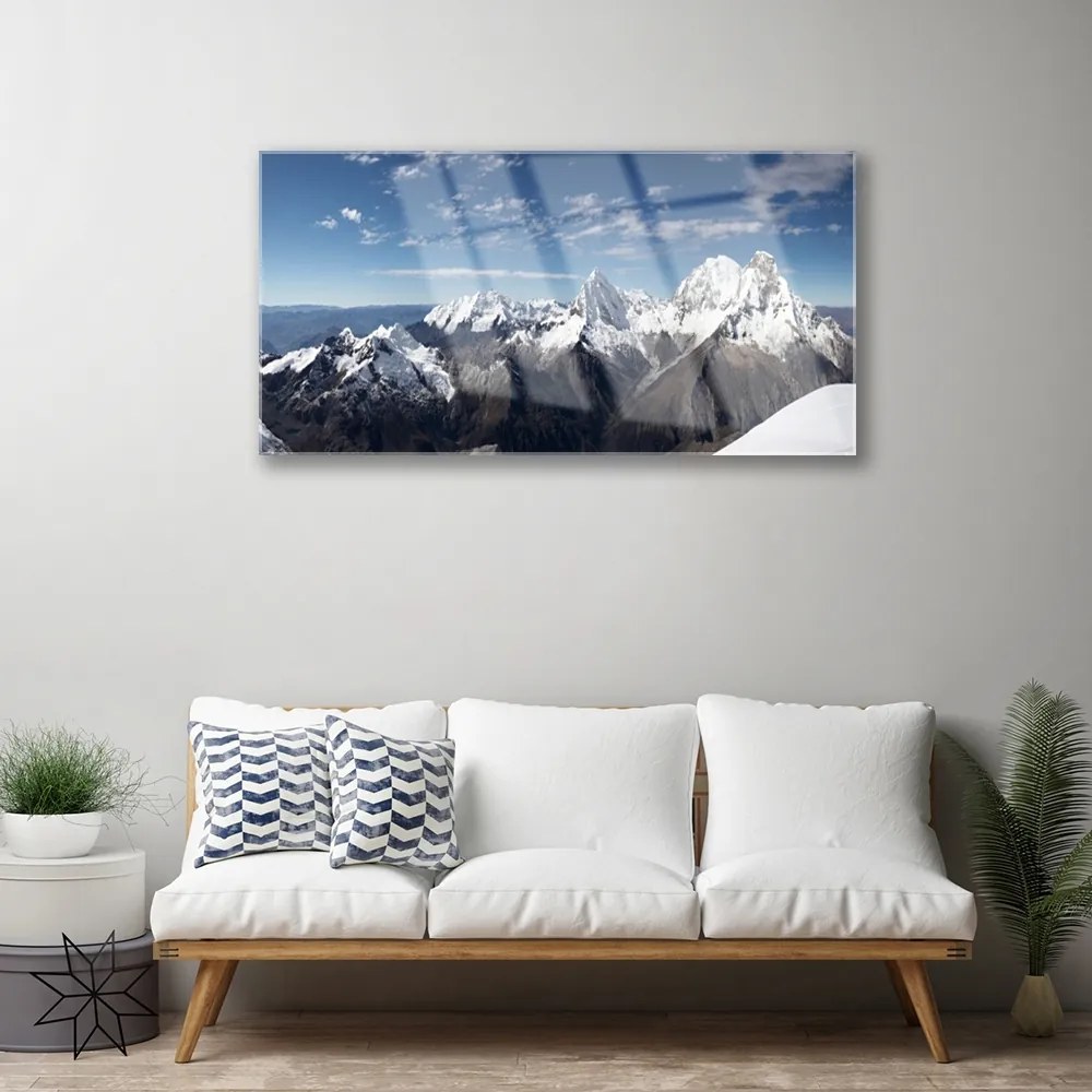 Skleneny obraz Hory príroda 125x50 cm