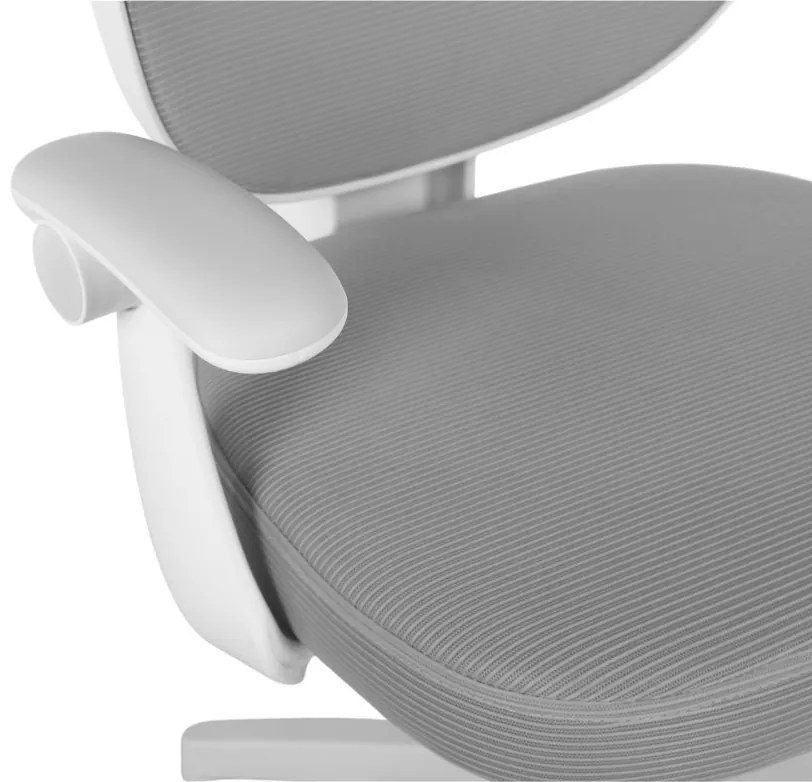 Detská otočná stolička Neoseat JUNI 008 s podnožou — látka, sivá