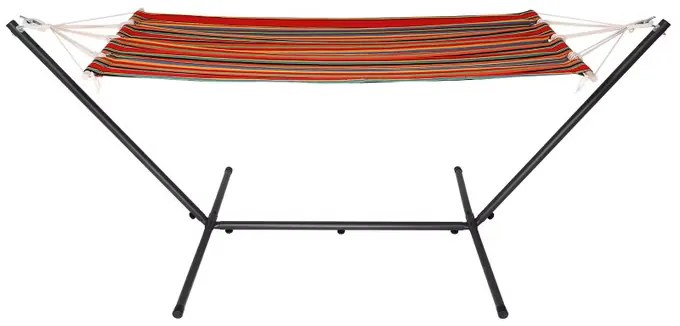 InternetovaZahrada Hojdacia sieť s kovovým rámom 200x80 cm - červená