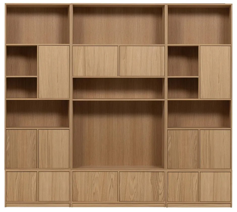 Modulárna knižnica v dekore duba v prírodnej farbe 264x243 cm Modulair – vtwonen