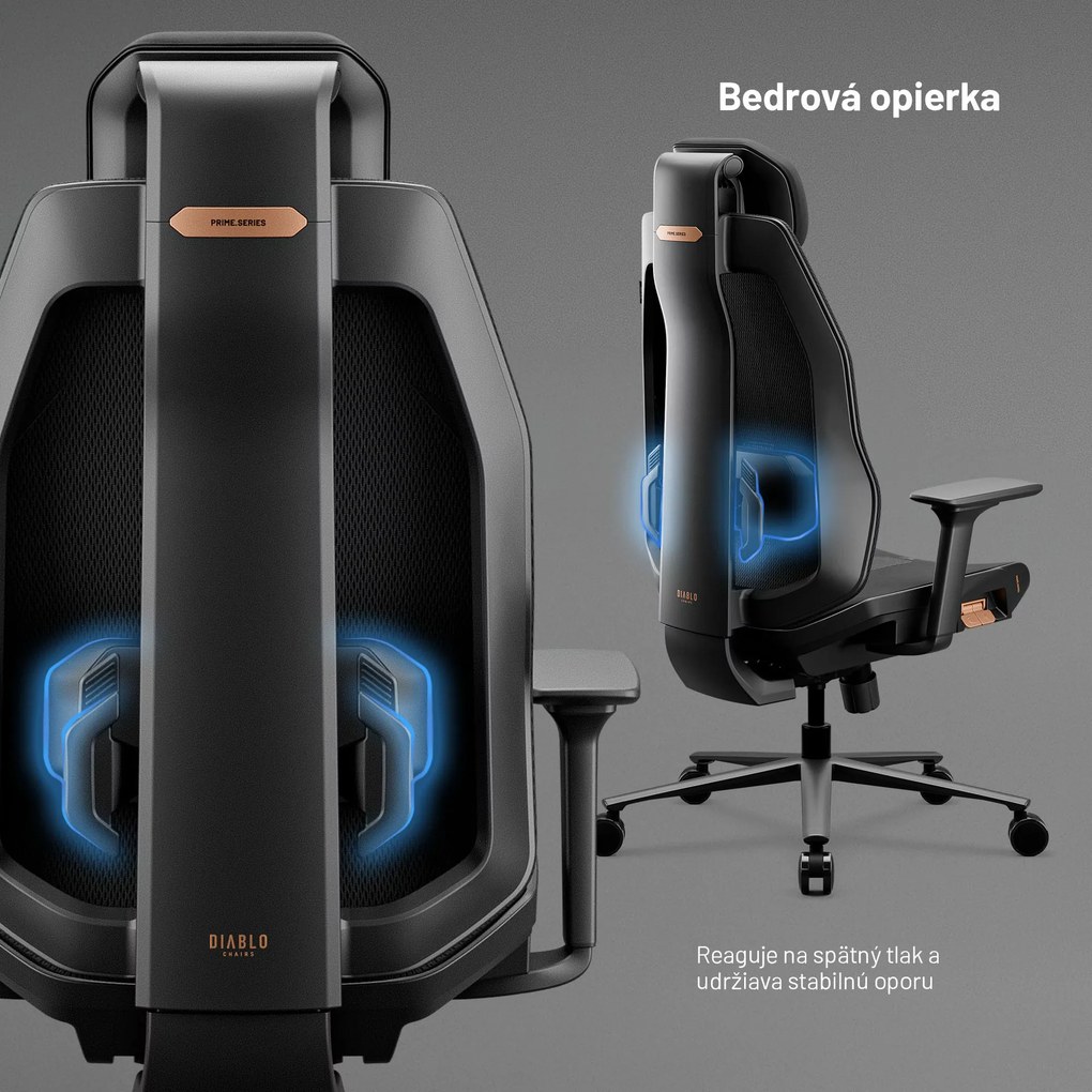 Ergonomická kancelárska stolička čierna: Diablo V-Flash Ultra Black