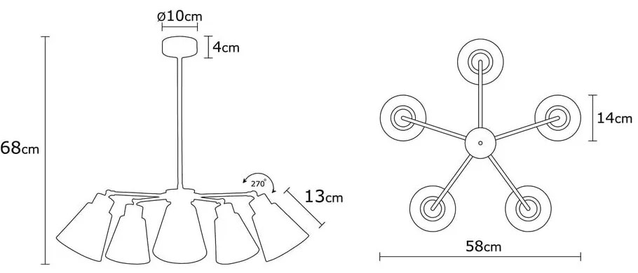 Závesné svietidlo s kovovým tienidlom ø 58 cm Manavgat – Opviq lights