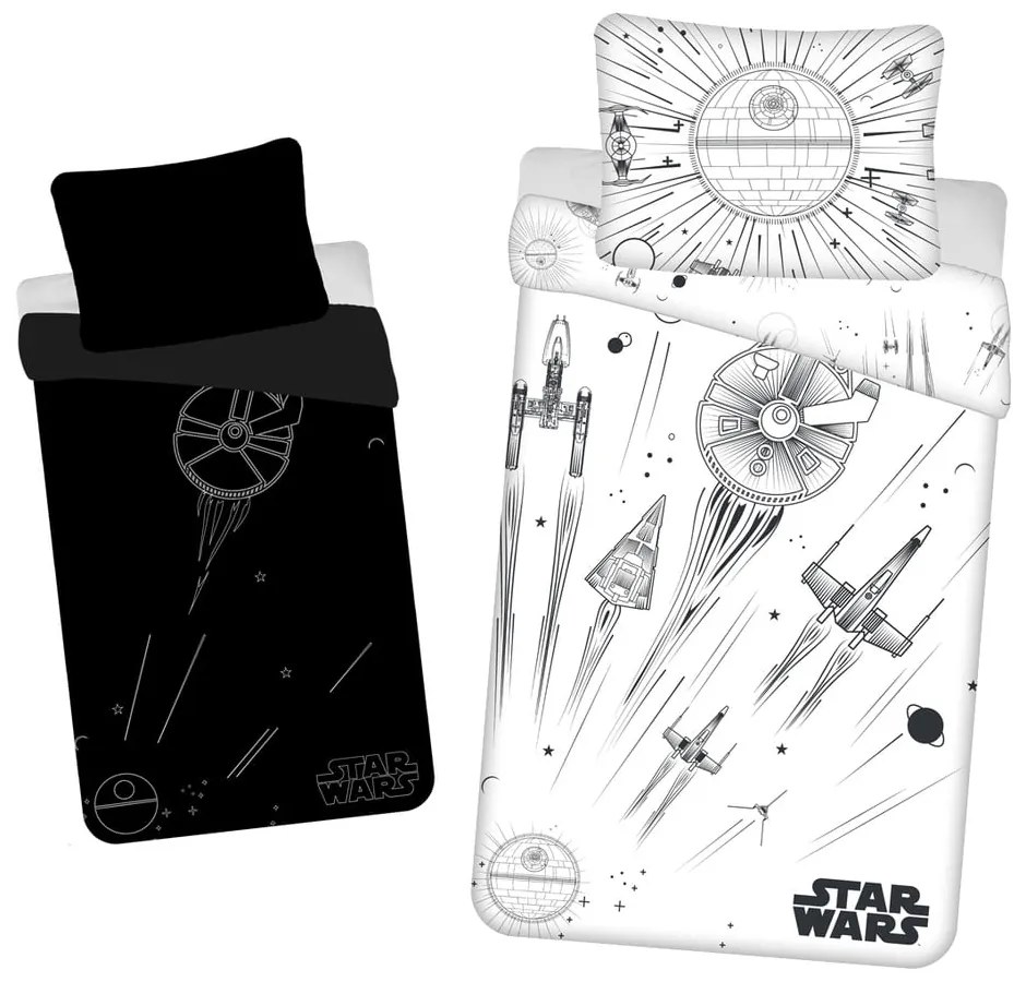 Bavlnené detské obliečky so svietiacim efektom na jednolôžko 140x200 cm Star Wars – Jerry Fabrics