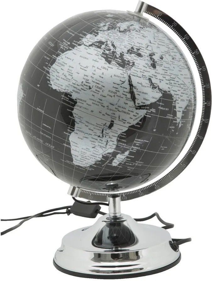 Stolová lampa v tvare glóbusu Mauro Ferretti Globe Silver, ø 25 cm