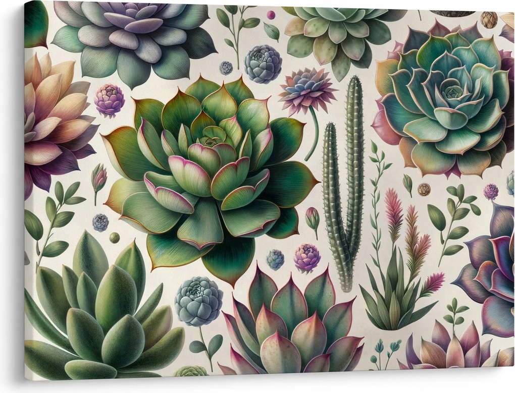 Obraz - Sukulenty (70x50 cm)