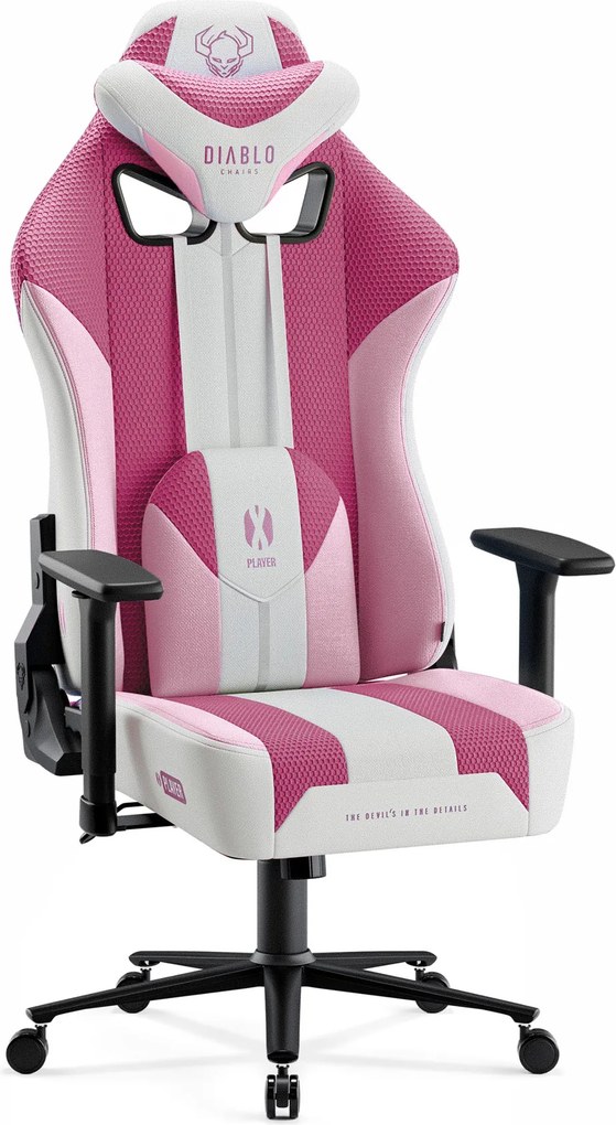 Látkové herné kreslo Diablo X-Player 2.0 Normal Size, Marshmallow Pink/ ružové