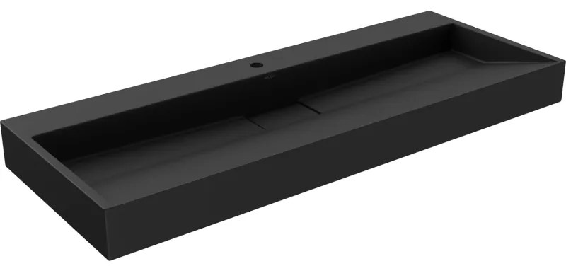 Mexen Ava, umývadlo na dosku z konglomerátu 1/O 120 x 46 cm, čierna matná, 23011271