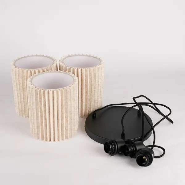 Brilagi - Luster na lanku NORDIC WAVE 3xE27/15W/230V pr. 38 cm ľan/čierna