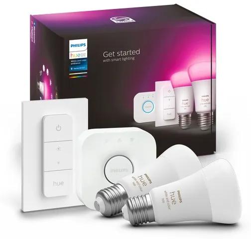Philips Hue White and color ambiance 8719514291379 Starter Kit E27 9W/1100lm 2000-6500K+RGB bluetooth 2-set + bridge + switch