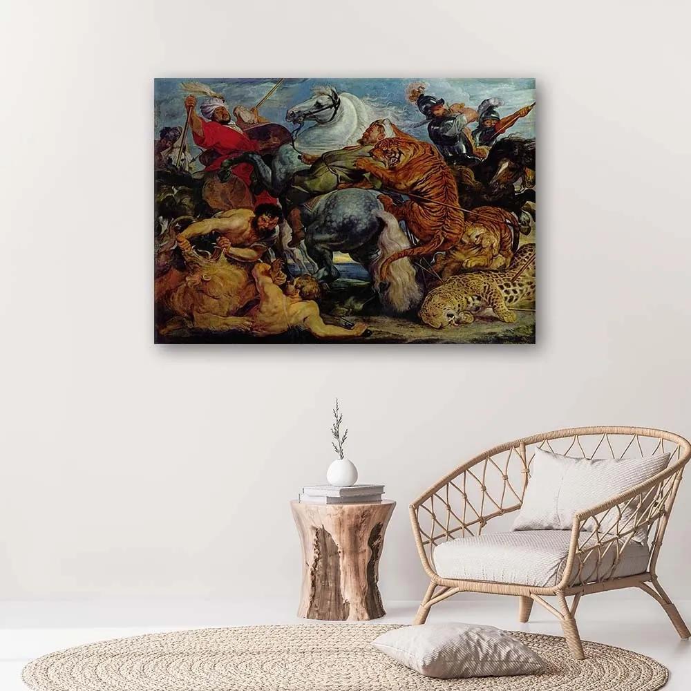 Obraz na plátně Hon na tygra - P. P. Rubens - 90x60 cm