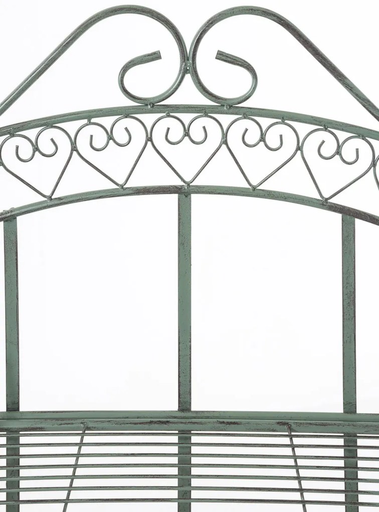 Kovová polica regál Anja - Zelená antik