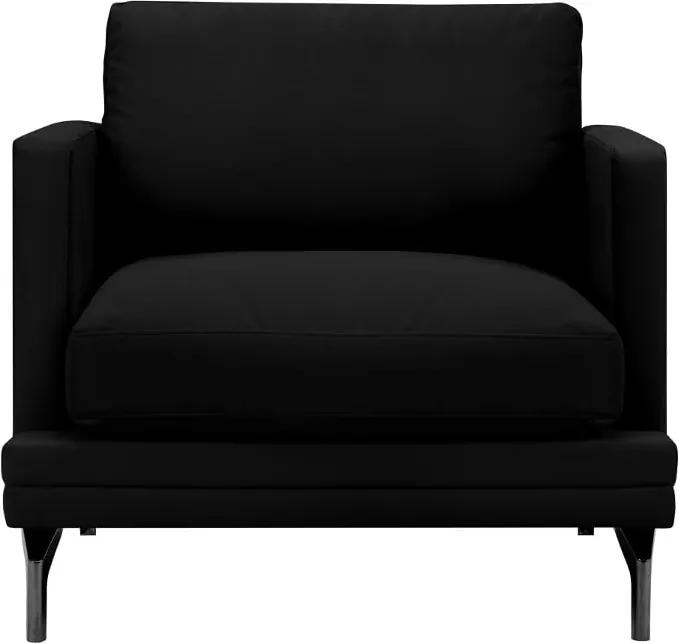 Čierne kreslo s podnožou v čiernej farbe Windsor & Co Sofas Jupiter