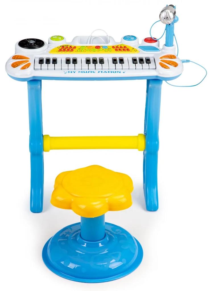 Detské klávesy s mikrofónom Laura modré