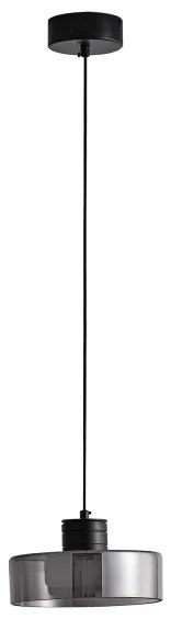 LED Luster na lanku LED/8W/230V 3000K čierna/dymová pr. 20 cm