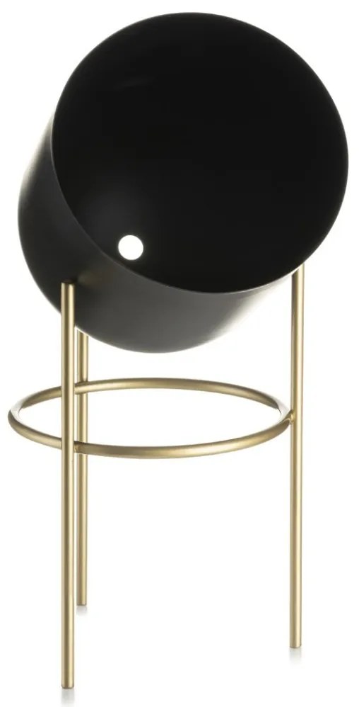 Kvetináč na stojane LOFT 20 cm čierna/zlatá