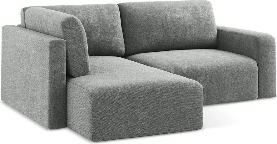 Sivá ženilková rozkladacia/s úložným priestorom rohová pohovka (ľavý roh/do L) Kona – Makamii