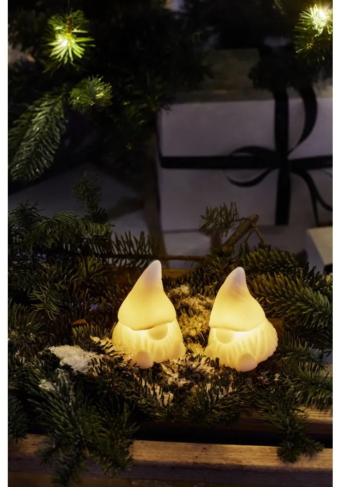 Biele svetelné dekorácie v súprave 2 ks na baterky Coco – Sirius