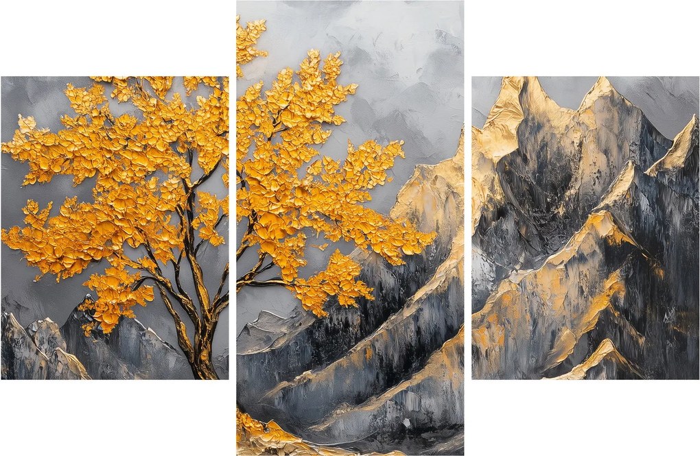 Obraz – Zlatý strom v horách (90x60 cm)