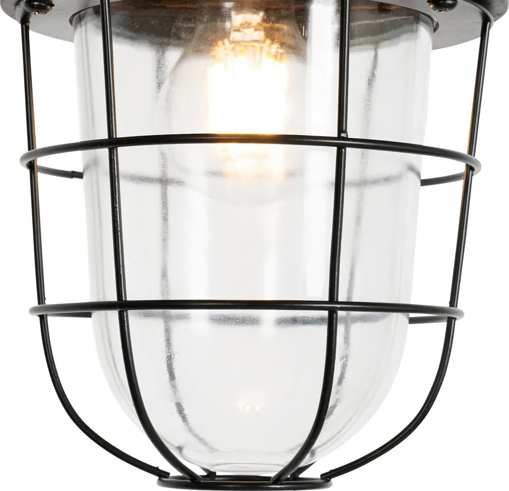 Sada 3 priemyselných závesných svietidiel čiernych - Cabin