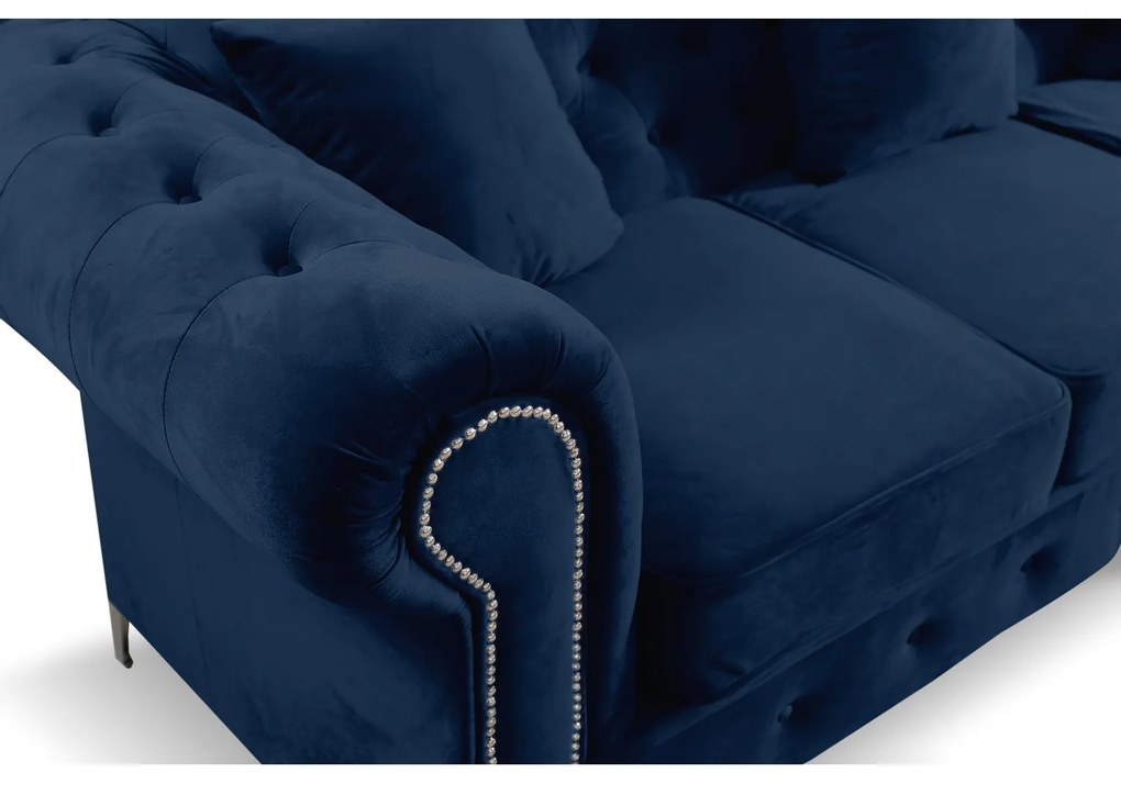 Pohovka Roma Chesterfield II Modrá
