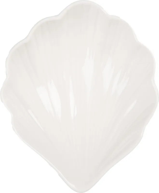 Biela keramická miska v tvare mušle Shell Bowl - 12*10*4 cm