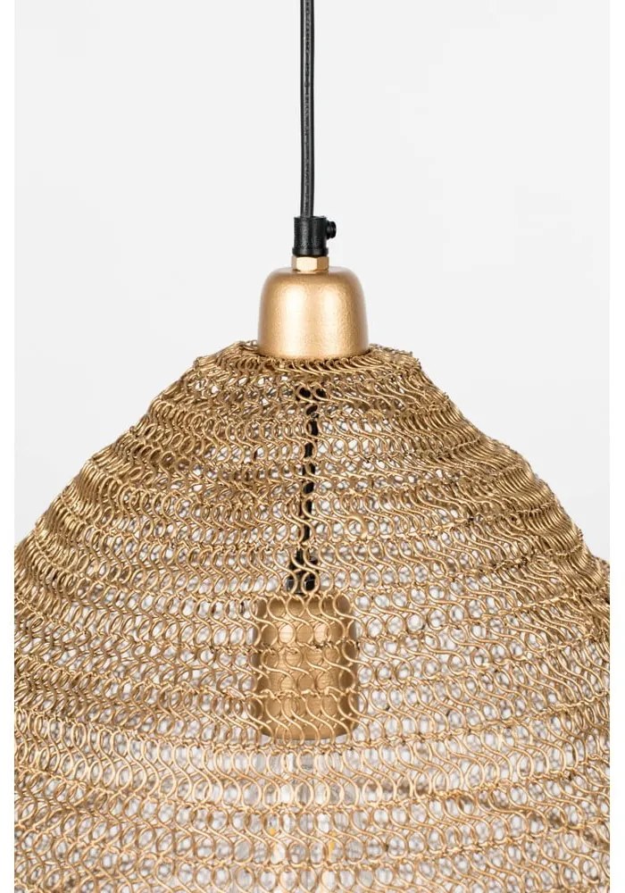 Závesné svietidlo v zlatej farbe White Label Lena, ø 48 cm