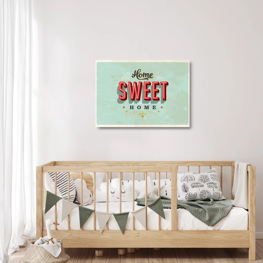 Sklenený obraz - Home sweet home (70x50 cm)