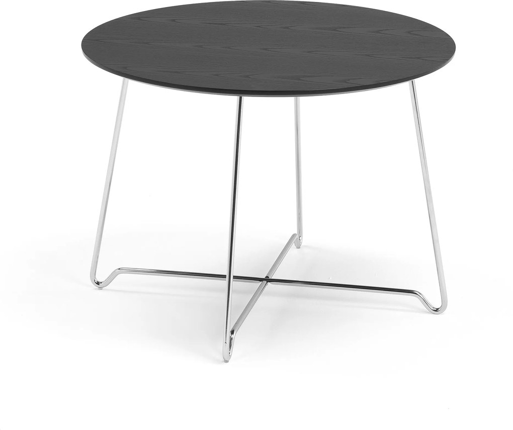 Kaviarenský stolík Iris, výška 510 mm, chróm / čierna