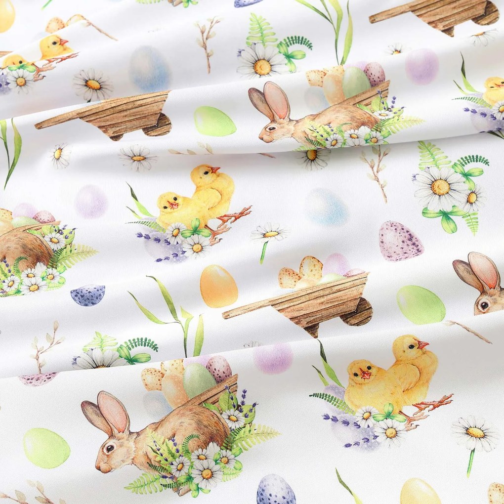 Goldea veľkonočná teflónová látka na obrusy - symboly veľkej noci 160 cm