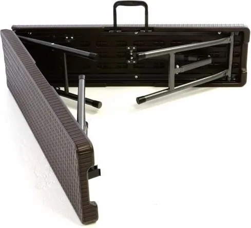 Garthen 55329 Záhradná lavica v ratanovom vzhľade - hnedá 180 x 25 cm