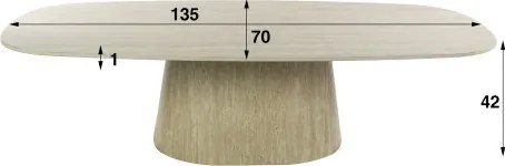 Konferenčný stôl 45-75 Centro 135x70cm 3D Ceramic Travertine - Komfort-nábytok