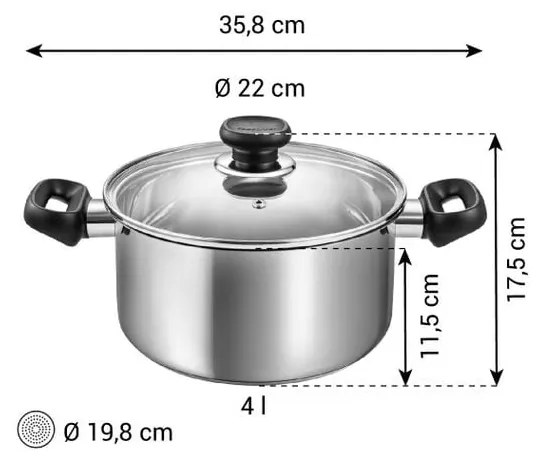 Antikoro hrniec s pokrievkou na indukciu 4 l Brava – Tescoma