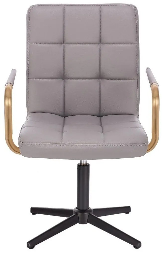 LuxuryForm DESIGN Stolička VERONA GOLD na čiernom kríži - šedá
